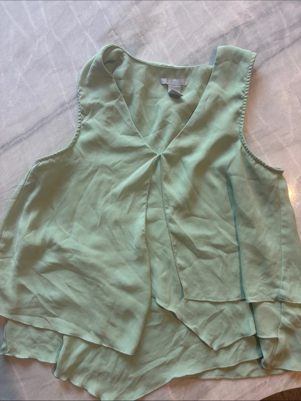 H&M Mint Green Layered V-Neck Sleeveless Camisole